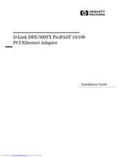 D-Link DFE-500TX ProFAST 10/100 Installation Manual