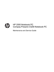HP Compaq Presario 2000 Maintenance And Service Manual