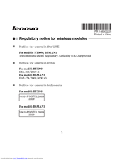 Lenovo BT3090 Notice
