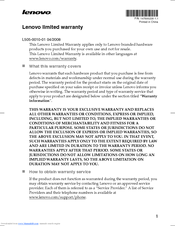 Lenovo IdeaPad S110 Limited Warranty
