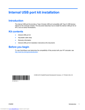 HP Z800 - Workstation - 6 GB RAM Installation Manual