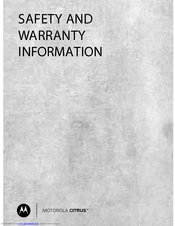 Motorola CITRUS Safety & Warranty