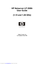 HP Netserver LP 2000r User Manual