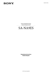 Sony SA-NA9ES Operating Instructions Manual