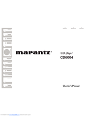 Marantz CD6004 Owner's Manual