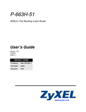 ZyXEL Communications P-663H-51 User Manual