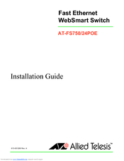 Allied Telesis WebSmart AT-FS750/24POE Installation Manual