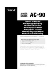 Roland AC-90 Acoustic Chorus Owner's Manual