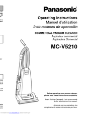 Panasonic MCV5210 - COMMERCIAL VACUUM Operating Instructions Manual