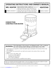Mr. Heater HeatStar HS80CV Operation And Owner's Manual