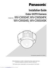 Panasonic WV-CW504FK Installation Manual