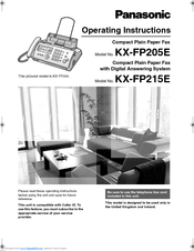 Panasonic KX-FP205E Operating Instructions Manual