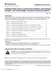 Pitney Bowes AddressRight DA Series Installation Instructions Manual