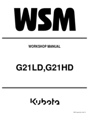 Kubota G21LD / G21HD Workshop Manual