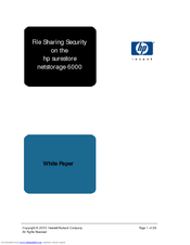 HP SureStore NetStorage 6000 Manual