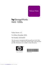 HP NAS 1200s Release Note