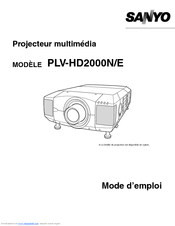Sanyo PLV-HD2000N/E Mode D'emploi