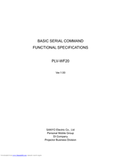 Sanyo PLV-WF20 - 6000 Lumens Manual