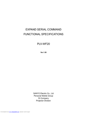 Sanyo PLV-WF20 - 6000 Lumens Manual