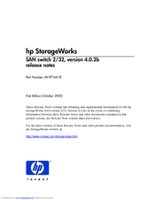HP StorageWorks 2/32 - SAN Switch Release Note
