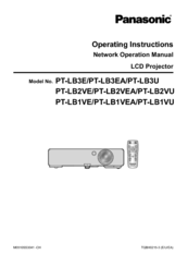 Panasonic PT-LBVU Operating Instructions Manual