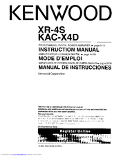 Kenwood XR-4S - 1200W Reference Fit Digital Power Amplifier Instruction Manual