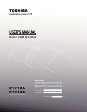 Toshiba P1710A User Manual