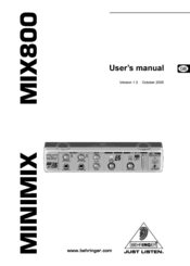 Behringer MINIMIX MIX800 User Manual
