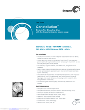 Seagate CONSTELLATION SAS ST9500431SS Datasheet