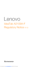 Lenovo IdeaTab A2109A Notice