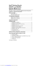 Intel D845PT Quick Reference Manual