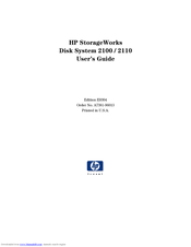 HP StorageWorks 2110 - Disk System User Manual