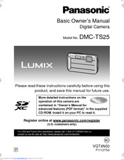 Panasonic Lumix DMC-TS25W Basic Owner's Manual