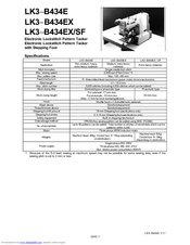 Brother LK3-B434EX Parts Manual