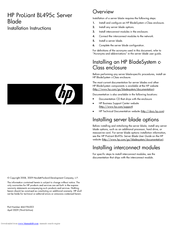 HP ProLiant BL495c Generation 6 (G6) Installation Instructions