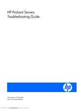 HP ProLiant Server Troubleshooting Manual