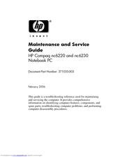 HP Compaq nc6220 - Notebook PC Maintenance And Service Manual