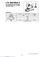 Brother LT2-841 MKII Specifications