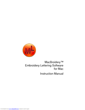 Brother MacBroidery„ Embroidery Lettering Software for Mac Instruction Manual