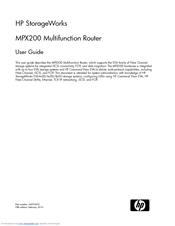 HP StorageWorks MPX200 User Manual