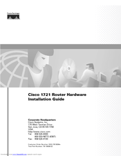Cisco 1721 - VPN Security Router Bundle Hardware Installation Manual