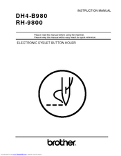 Brother RH-9800 Instruction Manual
