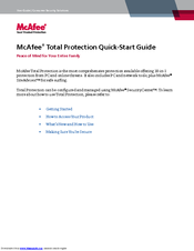 Mcafee MTP08EMB3RUA - Total Protection - PC Quick Start Manual