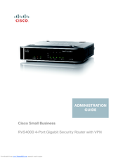 Cisco Small Business RVS4000 Administration Manual