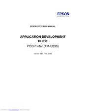 Epson C31C391A8791 - TM U230P Two-color Dot-matrix Printer Developer's Manual
