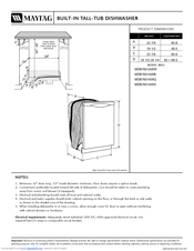 Maytag MDB7601AWB - Jetclean II Dishwasher Dimensions