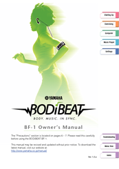 Yamaha BF-1 - BODiBEAT Music Player/Heart Rate Monitor Owner's Manual