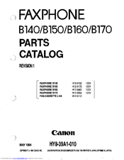 Canon FAXPHONE B170 Parts Catalog