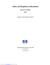 HP rp54 SERIES Safety And Regulatory Information Manual