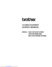 Brother FAX1020 Service Manual